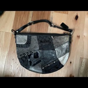 Coach Black/Silver Patchwork Purse